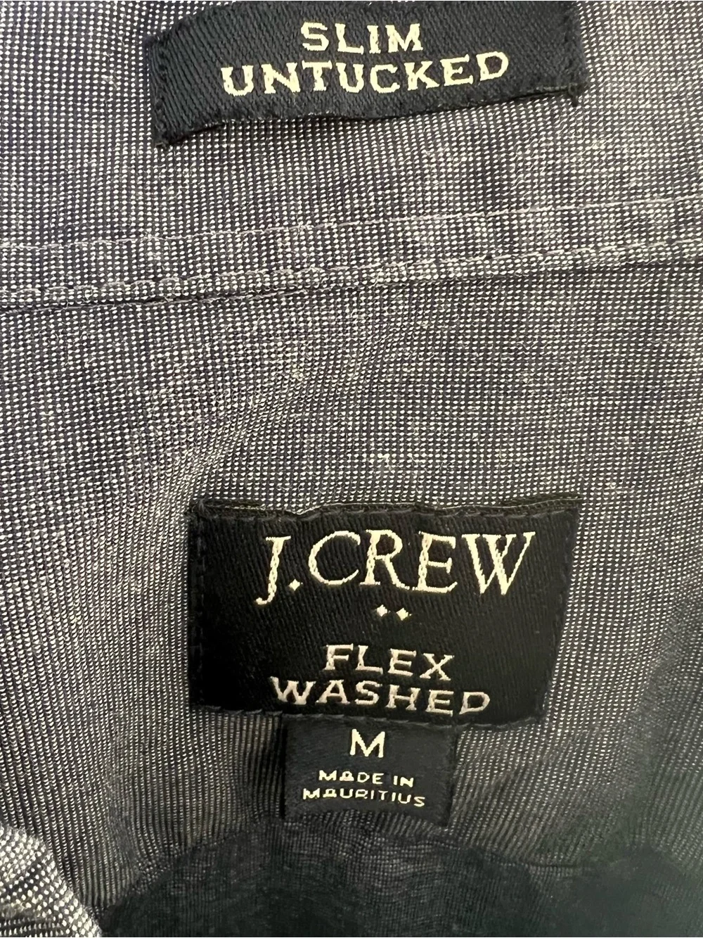 J.Crew Button Down Shirt Mens Medium Blue Chambray Slim Untucked Flex Washed